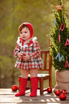 Martina Red Tartan Dress & Bonnet