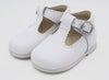 T-Bar White Leather Shoes