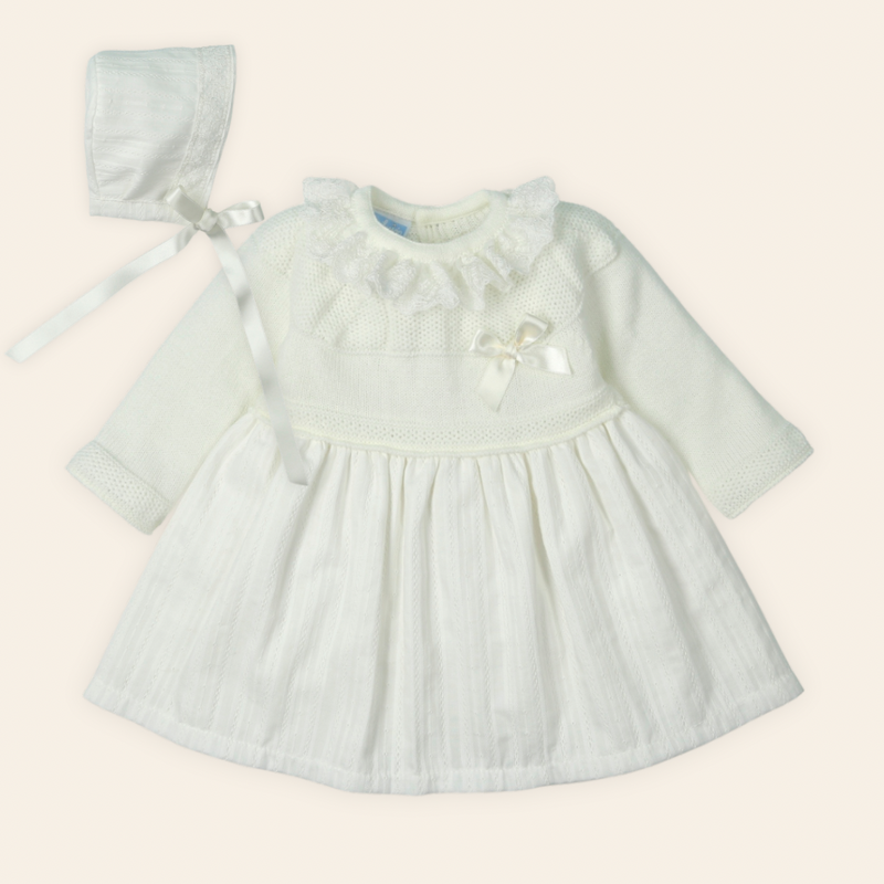 Valery Ivory Dress & Bonnet