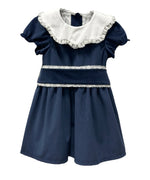 Isabella Navy Velvet Dress