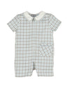 Alexis Blue & Gray Check Romper