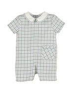 Alexis Blue & Gray Check Romper