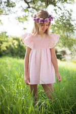 Lauren Pink Linen Smock Dress