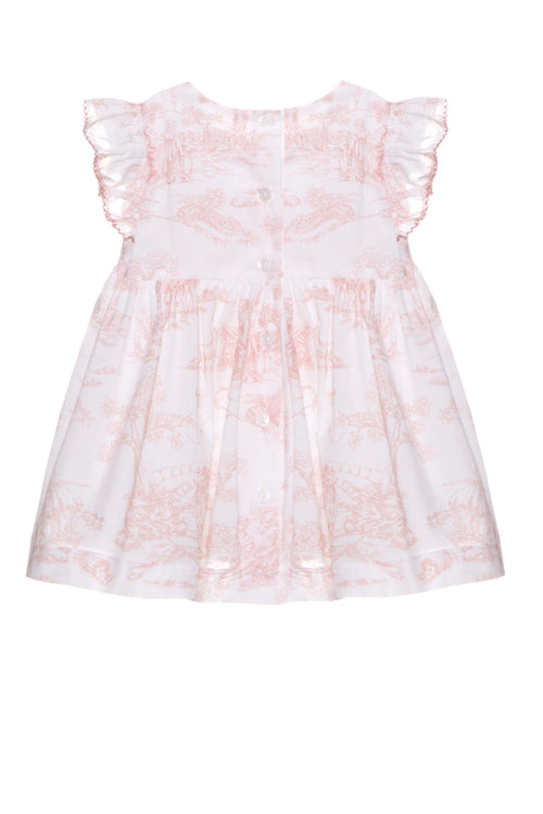 Leah Blush Toile de Jouy Dress