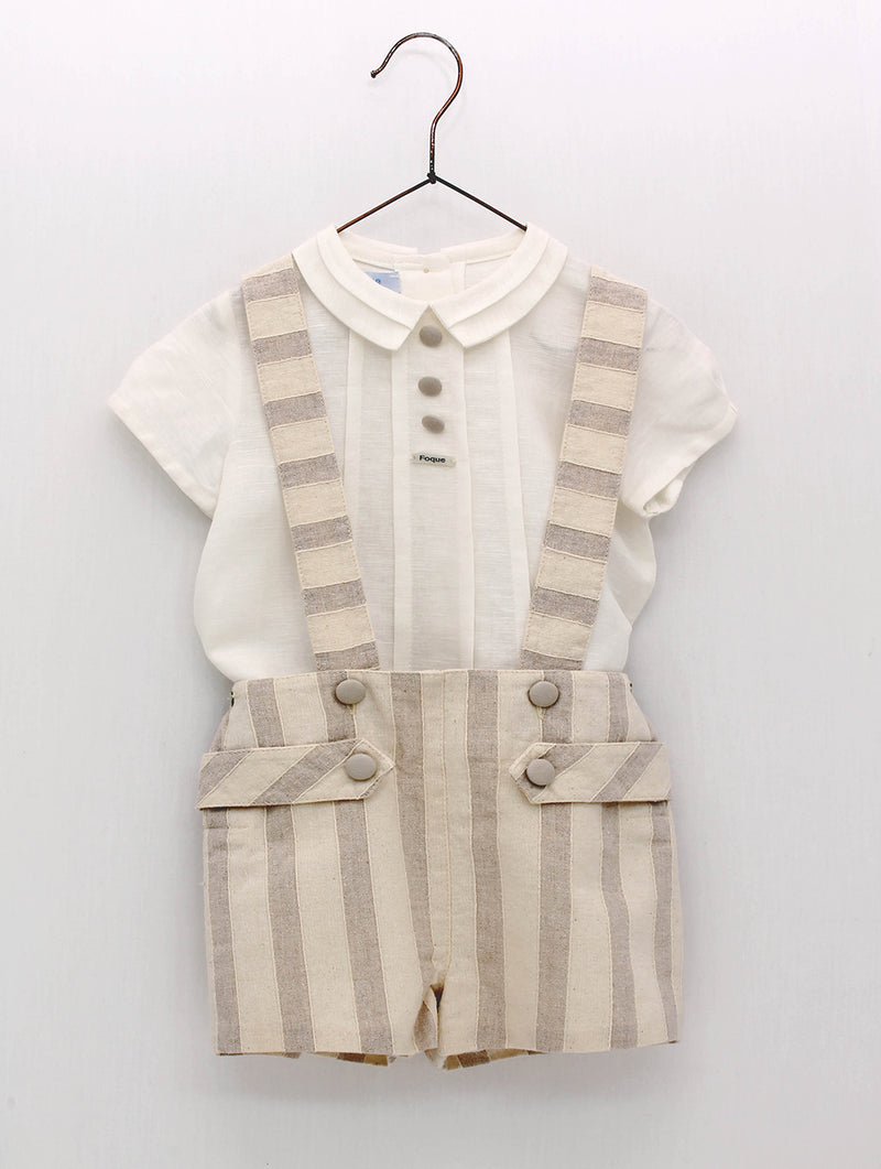 Calvin Stripes Overall Set