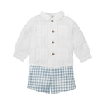 Romain Blue Gingham Set