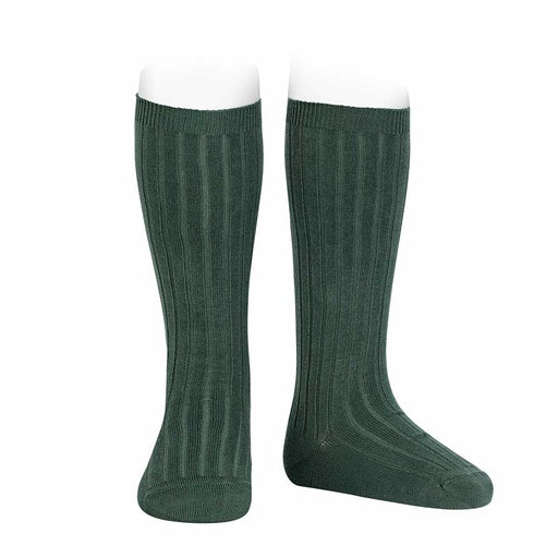 Knee High Ribbed Socks Bottle Green