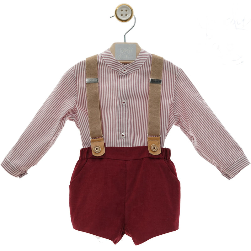 Matias Burgundy Overall Set