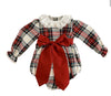 Stassia Tartan Romper with Bow