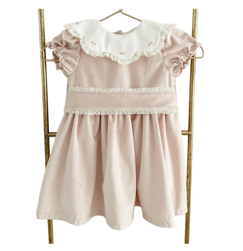 Layla Pink Velvet Dress (6T)