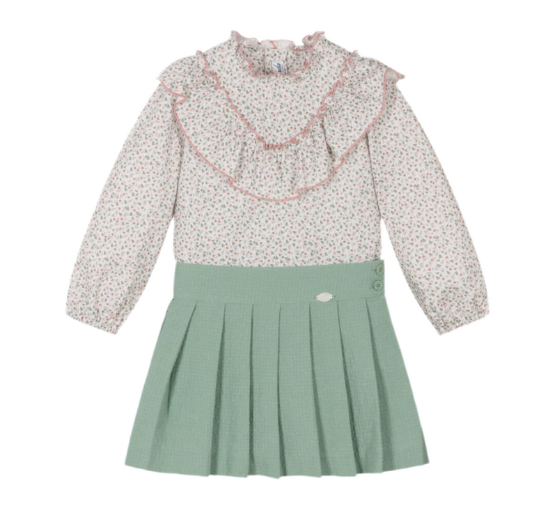 Leah Pink and Green Skort Set