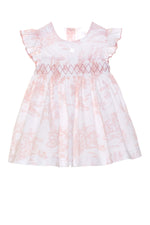 Leah Blush Toile de Jouy Dress