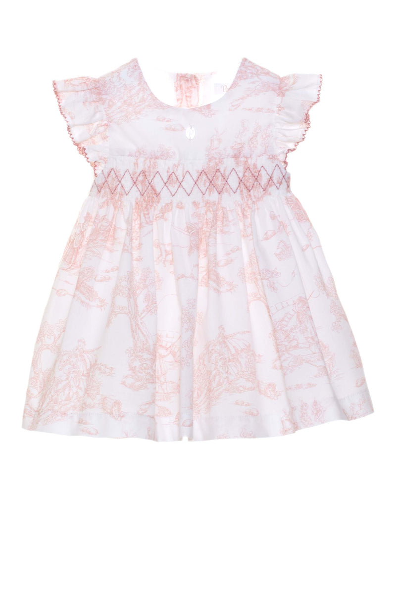 Leah Blush Toile de Jouy Dress