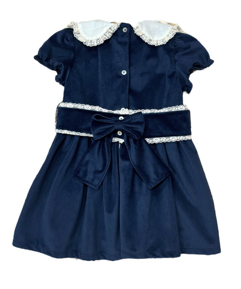 Isabella Navy Velvet Dress