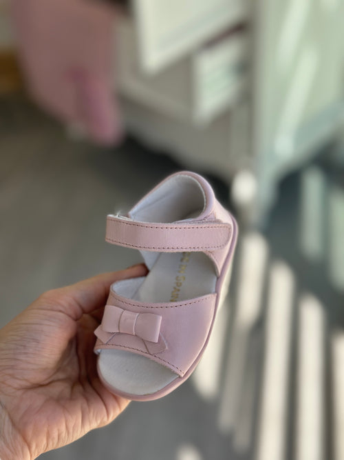 Pink Leather Bow Sandal