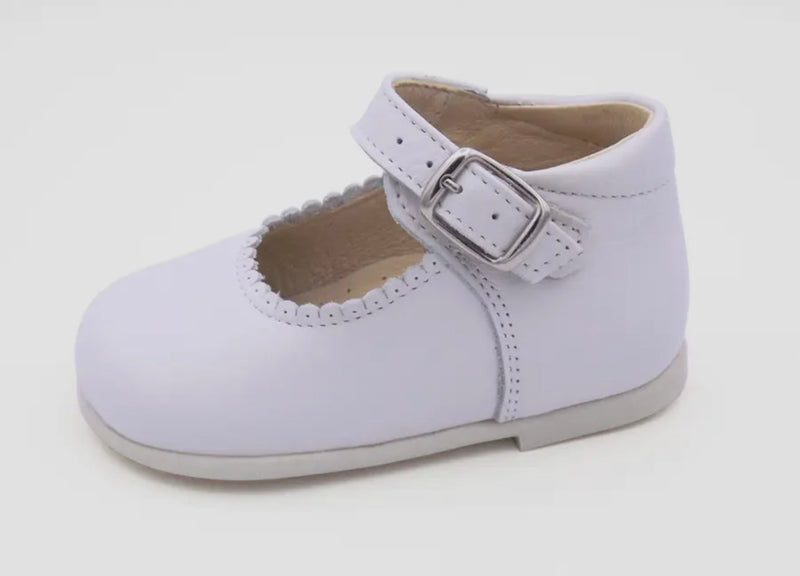 White Leather Maryjanes