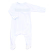 Blue Trim Smocked Babygrow