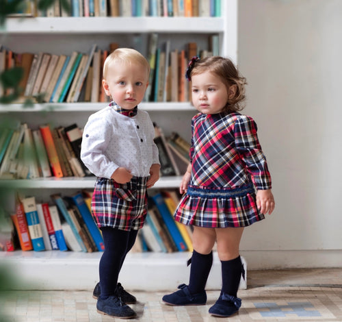 Oaklyn Red Tartan Dress Set