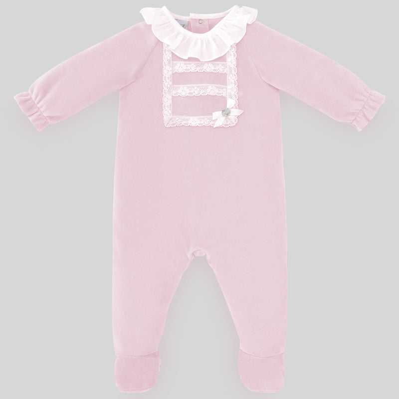 Ternura Light Pink Velvet Babygrow