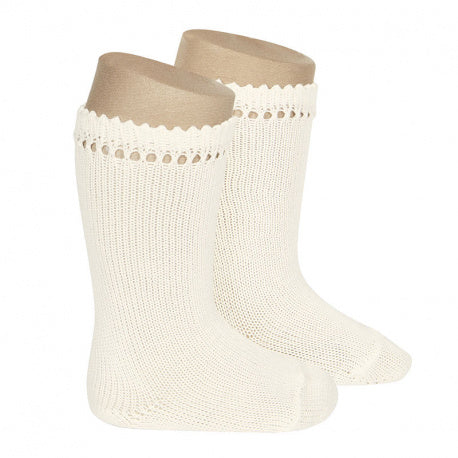 Knit Knee High Socks Ivory