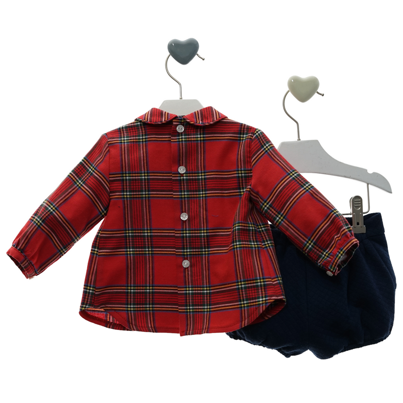 Christopher Red and Blue Shirt Set (12M)