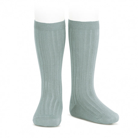 Sage Green Knee High Ribbed Socks