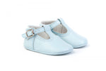 Light Blue T-Strap Leather Baby Shoes