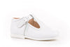 White T- Strap Leather Shoes