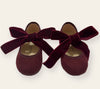 Burgundy Maryjanes with Velvet Bow