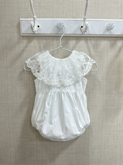 Romina White Lace Romper