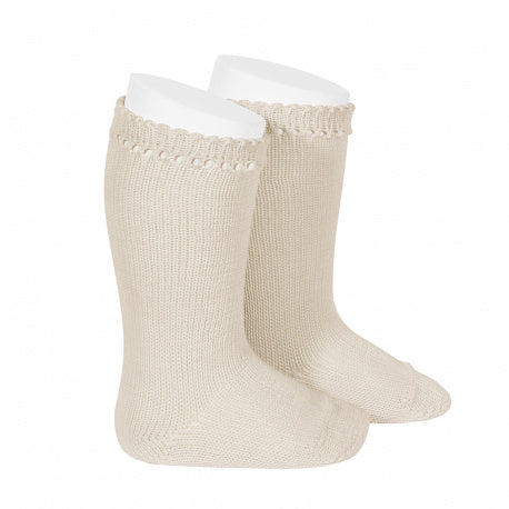 Knit Knee High Socks Linen